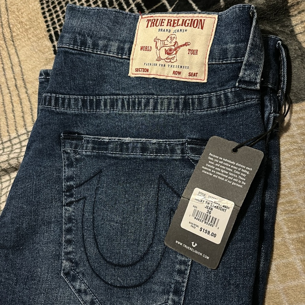 True religion blue jeans size 36